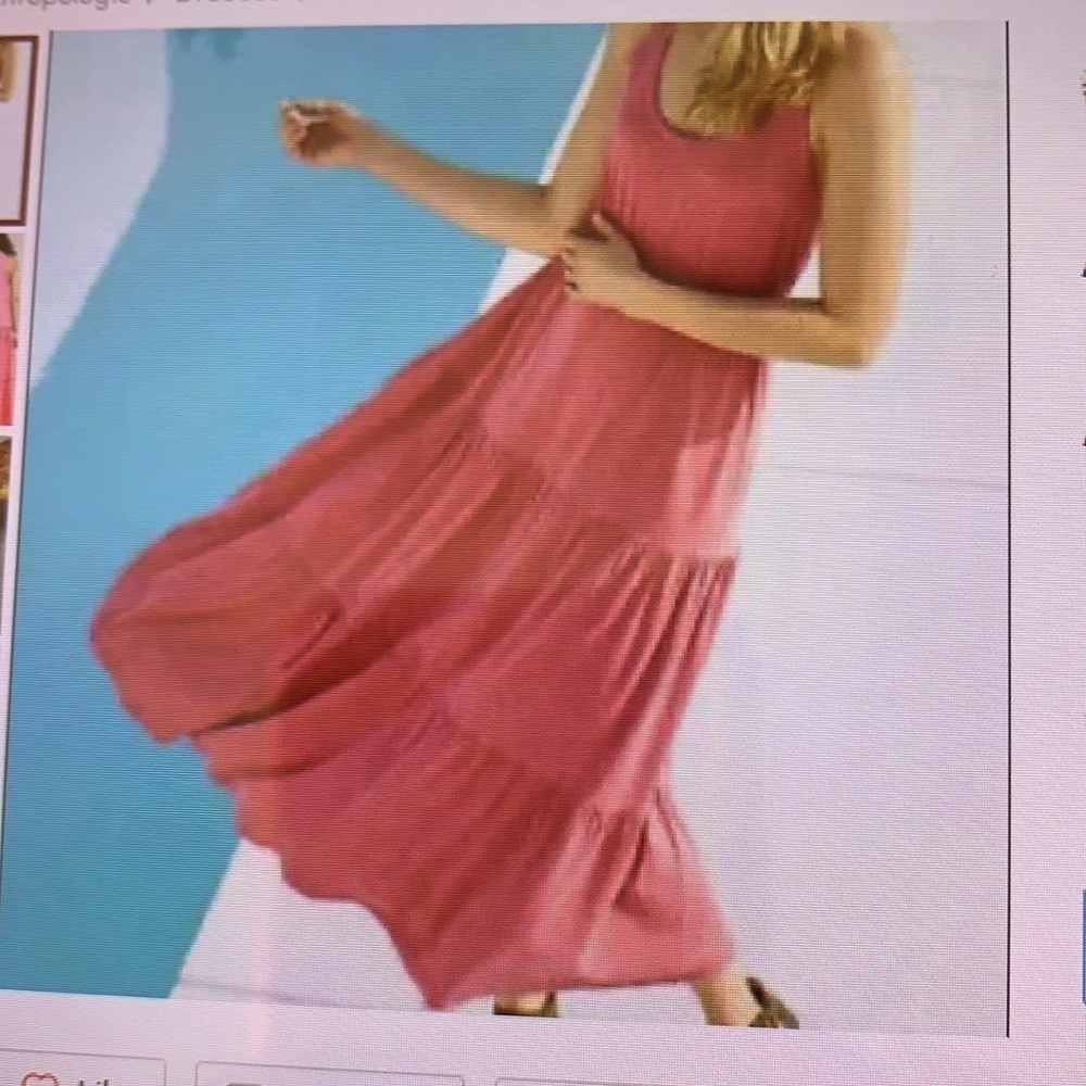 Anthropologie Sundry Tiered Pink Tank Dress M